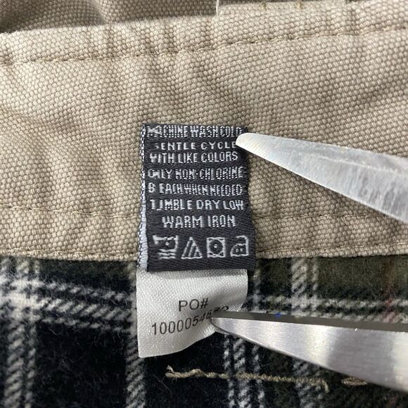 GUIDE GEAR Mens 32x30 Khaki Flannel Lined Cargo Canvas Outdoor Warm Winter Pants - Picture 9 of 16